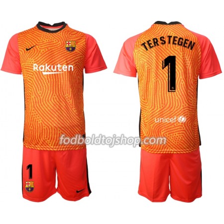 FC Barcelona Målmands Fodboldsæt TER Stegen 1 Børn 2020-21 M003 S/S (+ Korte bukser)